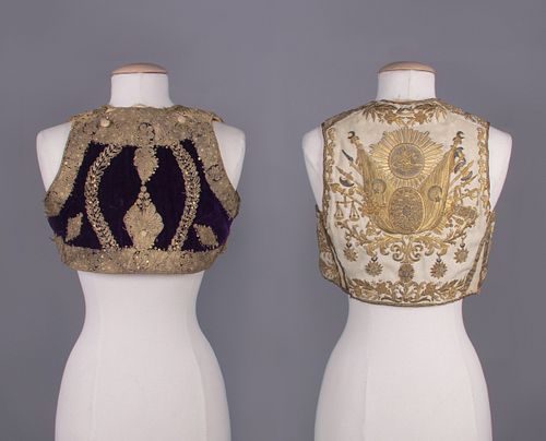 TWO METALLIC EMBROIDERED COURT VESTS, OTTOMAN EMPIRE, LATE 19TH C
