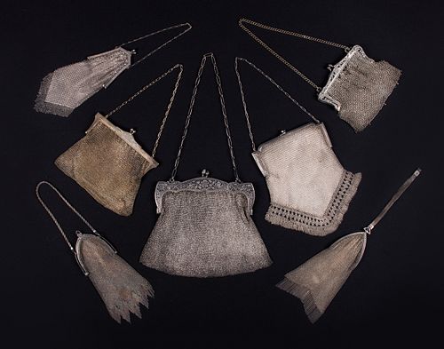 SEVEN CHAINMAIL EVENING BAGS, AMERICA & GERMANY, 1910-1920
