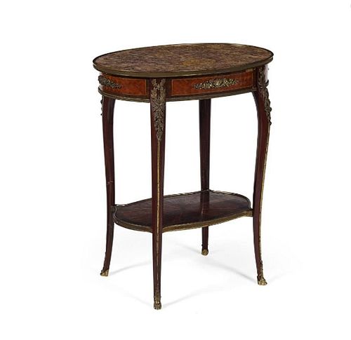 A LATE 19TH CENTURY FRENCH LOUIS XVI STYLE AMARANTH AND