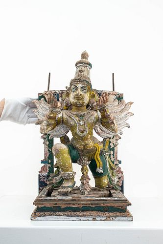 19th c. Indian Carved Vahana Lord Garuda Statue