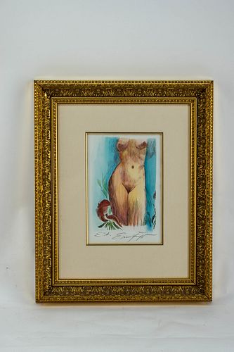 Ernst Fuchs Nude Woman Etching