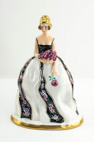 Robj Paris Woman with Roses Figural Perfume Lamp 
