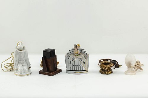 Grp: 5 20th c. European Boudoir Lamps & Parts