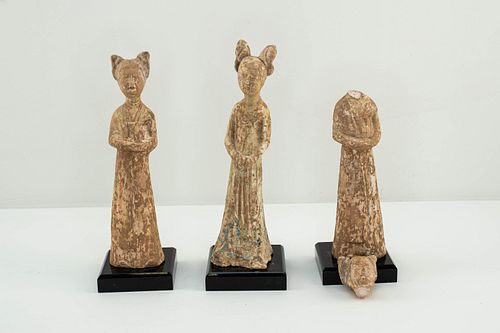 Grp: 3 Chinese Tang-Style Terra Cotta Figures