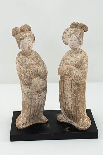 Pr: Chinese Tang-Style Terra Cotta Court Figures