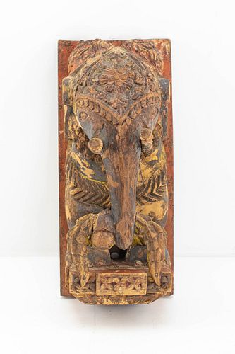Vintage Indian Elephant Ganesha Carving