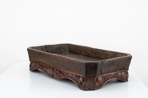 Indian Carved Wood Offering Tray