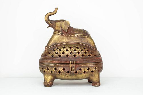 Indian Bronze Elephant Censer