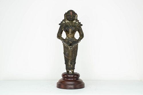Antique Indian Hindu Bronze Goddess Statue