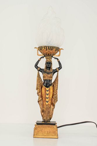 Egyptian Revival Torch Table Lamp