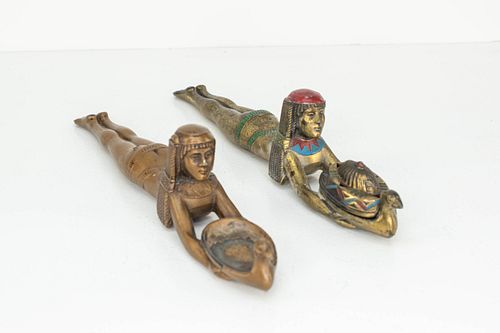 Grp: 2 Metal Egyptian Revival Erotic Censers