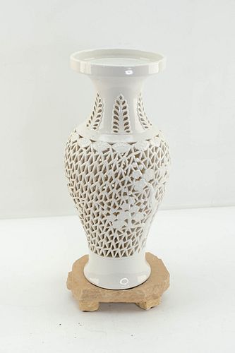 Modern Blanc de Chine Style Pierced Lamp