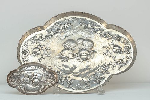 2 Sterling Trays, Probably William Comyns