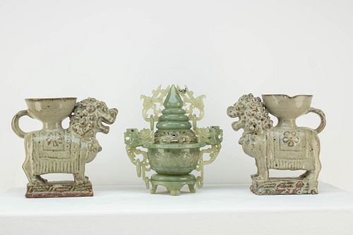 Grp: 3 Chinese Themed Incense burners