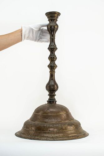 18th c. Tooled Altar Candleholder Stick 