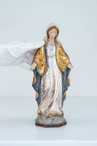 PEMA Italian Carving of Mary in Blue and Gold Robe