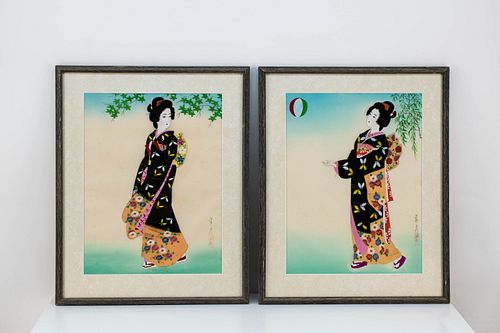 Grp: 2 Japanese Textile Painting