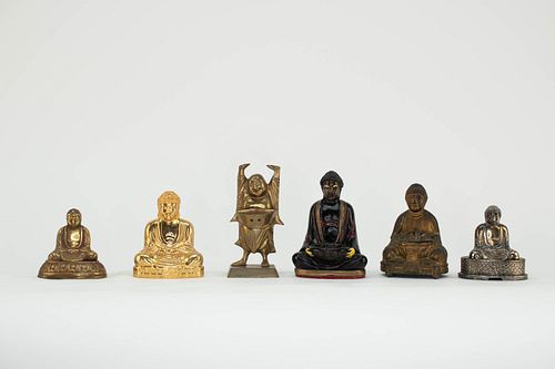 Grp: 6 Buddha Censers and Statues