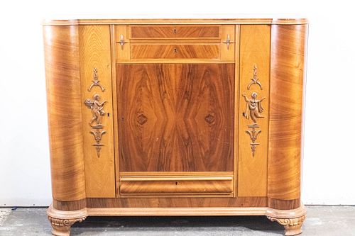 Large Wood Art Deco Sideboard Cabinet 