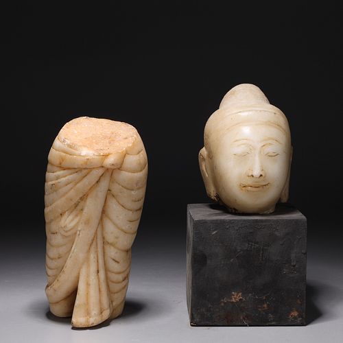 Two Antique Indian Marble Carvings