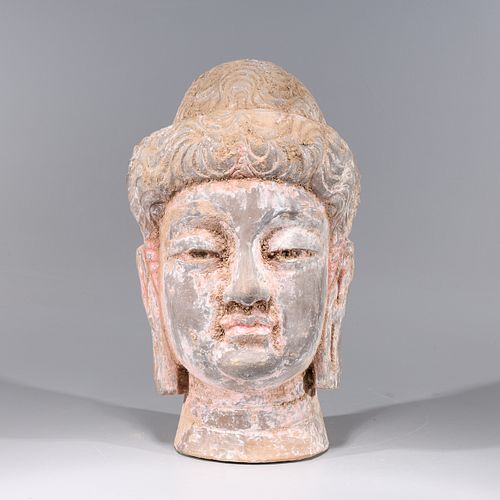 Chinese Early Style Ceramic Buddha Head
