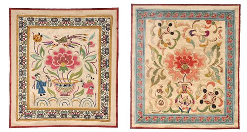 Pair of Chinese Embroidered Textiles
