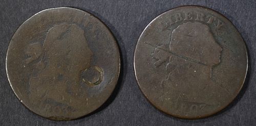 (2) 1803 LARGE CENTS   AG