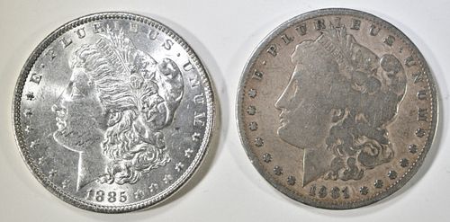 1885 BU & 1901-O VG MORGAN DOLLARS