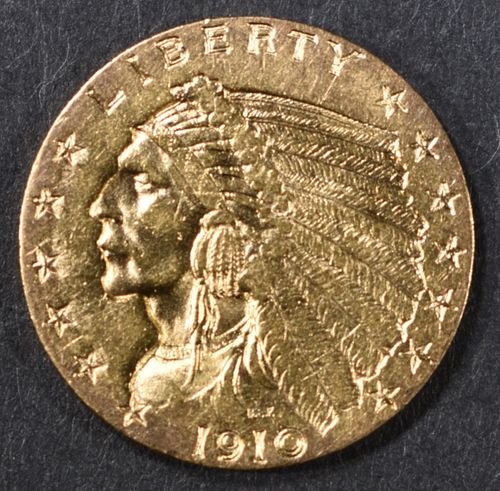 1910 GOLD $2.5 INDIAN  CH BU