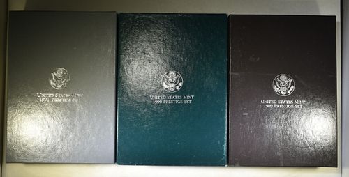 1989, 1990, & 1991 PRESTIGE SETS IN BOX W/COA