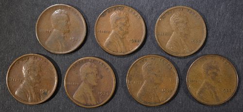 LOT OF 7 LINCOLN CENTS: