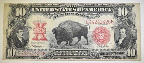1901 $10 BISON US NOTE VF/XF
