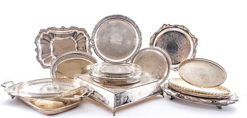 17 Silverplate Trays / Platters
