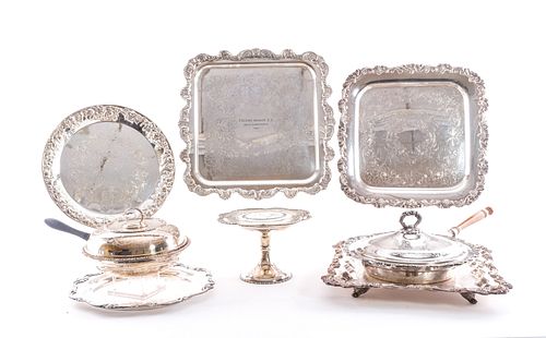 8 Pieces - Silverplate Serving Items