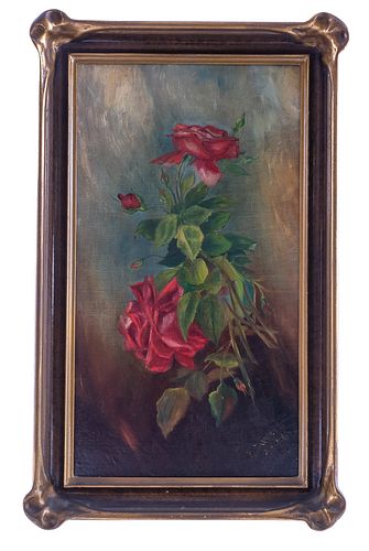 American Oil Painting of Red Roses
