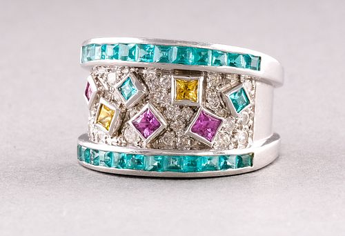 Platinum, Diamond, & Gemstone Ring