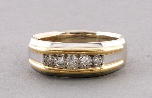 14K Gold & 5 Diamond Men's Ring
