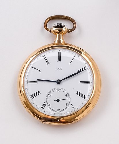 Tiffany & Co. 18K Gold Open Face Pocket Watch