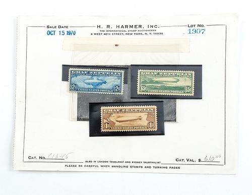 3 Graf Zeppelin Europe - Pan America Flight Stamps