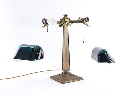 Vintage Emeralite Double Banker's Lamp