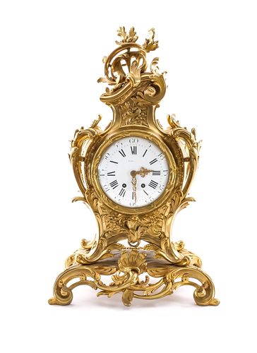 Large Tiffany Gilt Console Clock