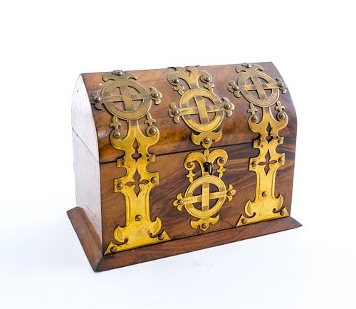 English Burlwood & Brass Letter Box