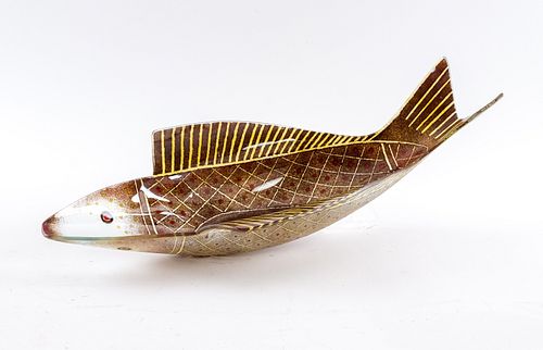 Maurice Heaton, Fish Shaped Art Glass Bowl