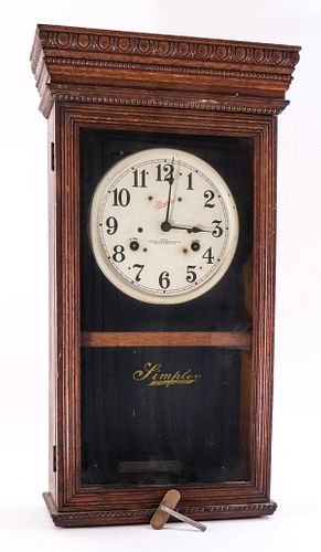 Simplex Time Recorder Co. Pendulum Wall Clock