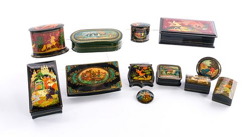 12 Russian Lacquer Boxes - Fairy Tales