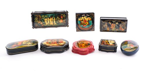 8 Russian Lacquer Boxes - Russian Myths