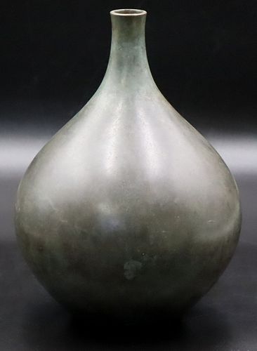 Signed Japanese Bronze Vase.