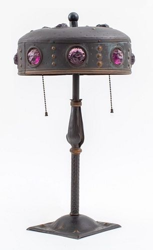 Secessionist Patinated Brass Table Lamp