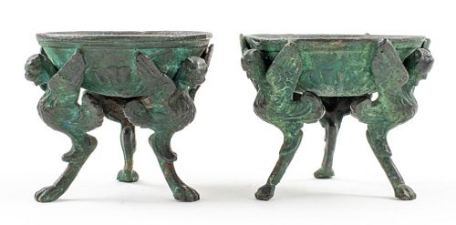 Grand Tour Pompeiian Style Bronze Bowls, Pair