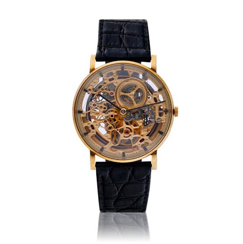 Audemars PiguetÂ  exceptional Gold automatic skeletonized wristwatch.